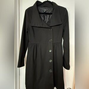 Black H&M long coat size 10 fully lined